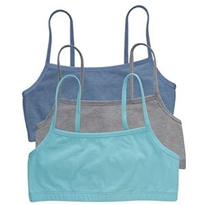 Hanes Damesbeha, Jeansjas Blue Heather/Concrete Heather/Ultra Blue, 3 stuks, XS