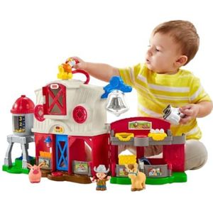 Fisher-Price Little People Caring for Animals Farm Playset with Smart Stages Learning Content for Toddlers and Preschool Kids GLT78