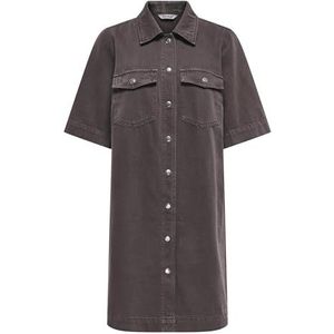 Only Onlbelle-Silla S/S Button Dress PNT, bruin, S
