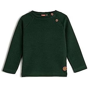 Koton Babyboy Basic Sweatshirt Button Detail Crew Neck Ribbed Cotton, 750 (groen), 3-4 jaar