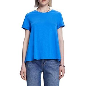 ESPRIT Klassiek T-shirt met ronde hals, 100% katoen, bright blue, M