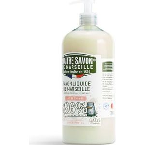 Maître Savon de Marseille – vloeibare Marseillezeep geitenmelk – 1 l – 96% natuurlijke oorsprong