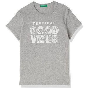 United Colors of Benetton T-shirt voor kinderen en jongens., Melange Light Grey 501, 6 Maanden
