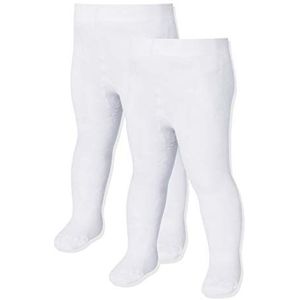 Playshoes Uniseks thermische panty voor kinderen, effen, dubbelpak (set van 2), 1 - wit, 62-68