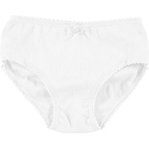 BABIDU Meisjesslip van 100% katoen, zachte en ademende stof met ruches aan de achterkant, elegant, comfortabel ondergoed voor meisjes en jongeren van 2 tot 12 jaar, onderbroek voor meisjes, Wit, 10