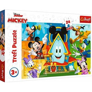 Trefl - Mickey, Mickey Mouse and Friends - Puzzel 24 Maxi - 24 Grote Stukken, Kleurrijke Puzzels met Disney Figuren, Creatief Entertainment, Leuk voor Kinderen vanaf 3 jaar