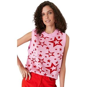TRENDYOL Dames Jacquard Knitwear Sweater, roze, M, roze, M