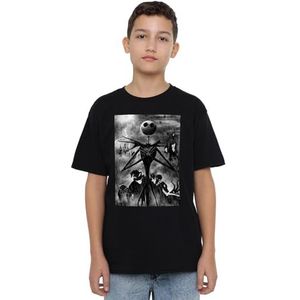 The Nightmare Before Christmas Jack Skellington Rain Unisex Kids T-shirt, zwart, 12-13 jaar, Zwart, 12-13 jaar