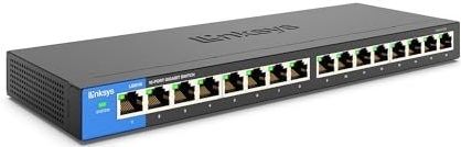 Linksys LGS116 Unmanaged L2 Gigabit Ethernet (10/100/1000) Zwart