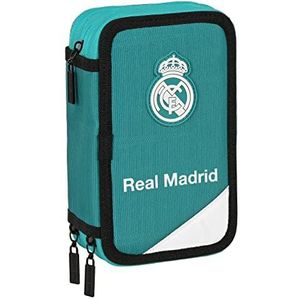 Etui met 3 vakken, 41 stuks, Real Madrid 3e team., turquoise/wit, One size