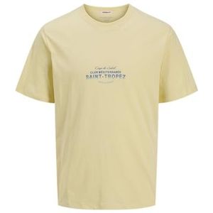 JACK & JONES Jorcanggu Chest Tee Ss Crew Neck voor heren, Double Cream, XS