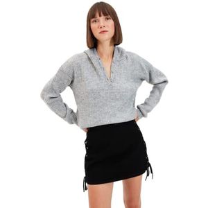 Trendyol Acryl Trui - Grijs - Regular S Grey, Grijs, S