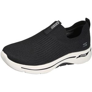 Skechers Go Walk Arch Fit Iconic Damessneakers, Zwart Wit, 40.5 EU