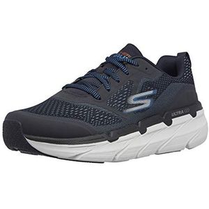 Skechers Heren 54450 hardloopschoen, marine synthetisch/marine textiel/oranje afwerking, Navy Synthetische Navy Textiel Oranje Trim, 46 EU