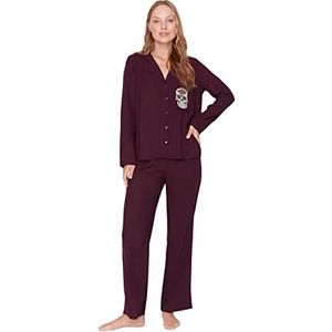 Trendyol Pyjama Set - Zwart - Bloemen, Paars, 62