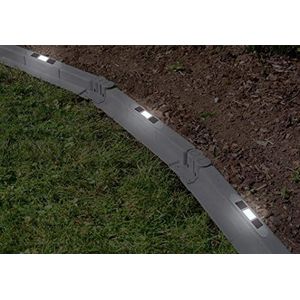 Juwel Ledverlichting voor tuinbouwstenen (tuinverlichting voor alle universele/gazonrandstenen, licht warm wit, lamp met accu, schemeringssensor, met roestvrijstalen behuizing) 20105