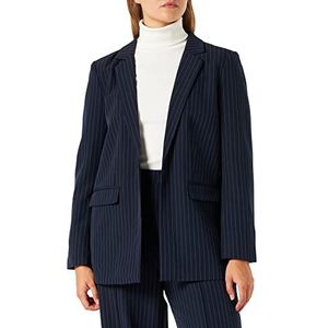 PIECES Dames Pcbossy Ls Loose Printed Noos Blazer, Sky Captain/Aop: pinstripe, S