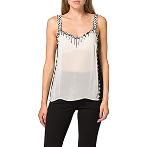 PINKO Raggirato modieus vest voor dames, Cz2_ecru/Nero, 46 NL