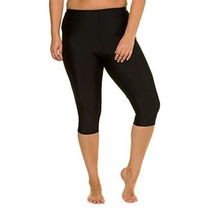 Ulla Popken Schwimmcapri Badpak voor dames, Zwart, 60