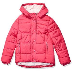 Amazon Essentials Zwaargewicht Pufferjack met capuchon voor meisjes, PINK, 8 jaar