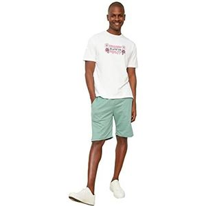 Trendyol Basic herenshorts & bermuda casual shorts voor heren, mint, small