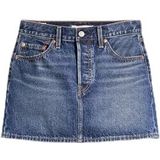 Rok - Effen - Minirok - Denim - Gevoerde Zoom/Rand - Ritssluiting - 5-Pocket-Style
