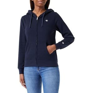 Champion Legacy Basics W-Light Powerblend Fleece Full Zip Sweatshirt met capuchon voor dames, Navy Blauw, S