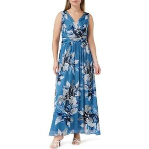 Gina Bacconi Maxi-jurk met print voor dames, met ruches in de taille, Blauw, 36