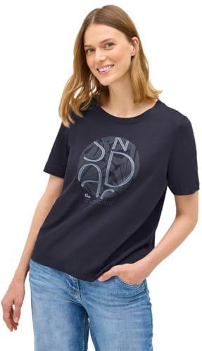 Cecil - Dames Shirt - Blauw - Kunstwerk - Katoen