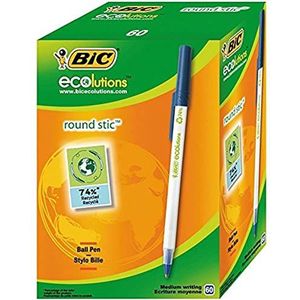 BIC Long pen Revolutions Round Stick blauwe doos 60 stuks