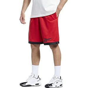 Reebok Heren Basketbal mesh Shorts, Vector Rood, L, Vector Rood, L