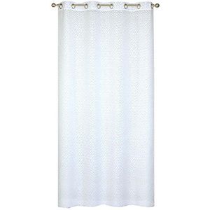 Homemaison gordijn, golfpatroon, polyester, wit, 240 x 140 cm