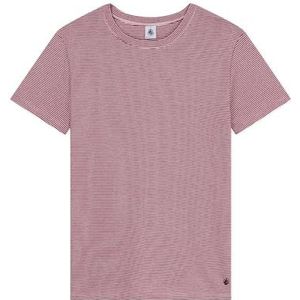 Petit Bateau Iconisch katoenen T-shirt met korte mouwen voor dames, Amarant/Marshmallow, M