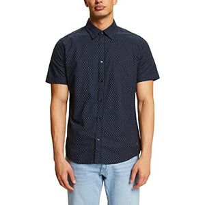ESPRIT Button-down-overhemd met print, Donkerblauw, M
