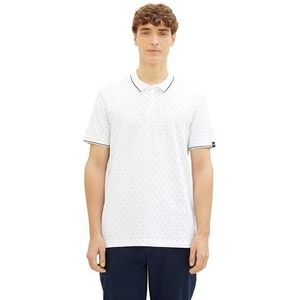 TOM TAILOR Denim Poloshirt voor heren, 34995 - Witte Mini Vierkanten Print, XL
