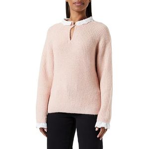 ONLY Dames Onlcila L/S Mix Highneck Cc KNT Pullover, Rose Smoke/Detail:w. Cloud Dancer Woven, S
