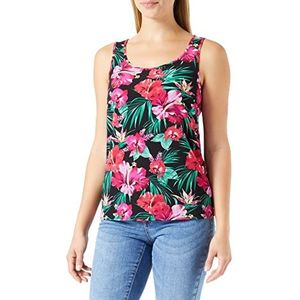 ONLY Dames Onlvano Fr S/L Ptm Top, Zwart/Aop: exotische jungle bloem, 34