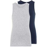 Name IT NOS Onderhemd voor baby's, jongens, verpakking van 2 stuks, meerkleurig (Grey Melange Grey Melange), 86 cm