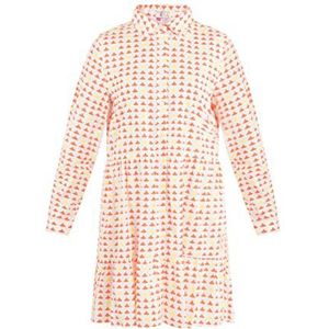 LOMASI Dames midi-jurk met print 19323121-LO01, oranje, M, Midi-jurk met print, M