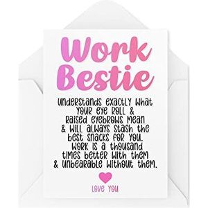 Werk beste vriendenkaarten | Werk Bestie Love You | collega verjaardag kantoor collega verlaten nieuwe baan afscheid van haar moederschap | CBH913
