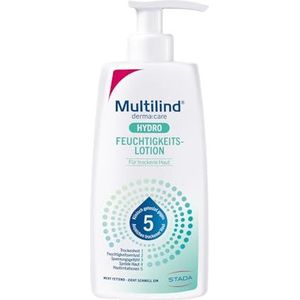 Multilind® derma:care HYDRO vochtlotion, onmiddellijke en langdurige hydratatie voor de dagelijkse verzorging van droge huid. Met Ceramide NP, Panthenol, Glycerine, ricinusolie, Bessenwas, 250m