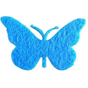 Petra's knutsel-nieuws strooidecoratie 50 x vlinder 50 mm, vilt/lichtblauw, blauw, 5 cm