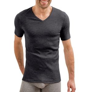 Damart - T-shirt met V-hals, korte mouwen, klassiek mesh, thermolactyl, Zwart, 4XL