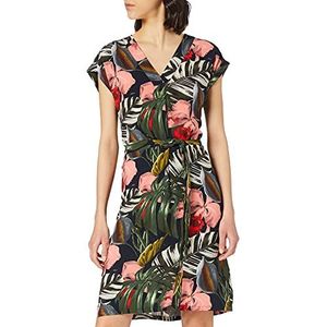 Mexx Mouwloze jurk voor dames, tropical bedrukt met riem, casual jurk, Mid pink, XS