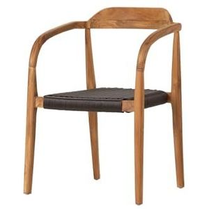 Adda Home stoel, rotan/teak, natuur/bruin, 60 x 60 x 85 cm