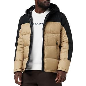 Champion Legacy Outdoor Colorblock Hooded Jacket voor heren, Off White/Nero, XXL