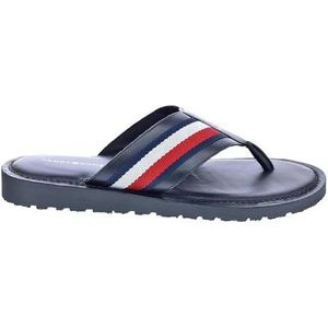 Tommy Hilfiger Heren CORE Hilfiger teen post sandaal, zwart, 6.5 UK, Zwart, 40 EU