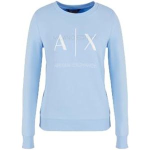 Armani Exchange Women's Milano Edition Crewneck Pullover Sweatshirt Blue River, XL, Blue River., XL