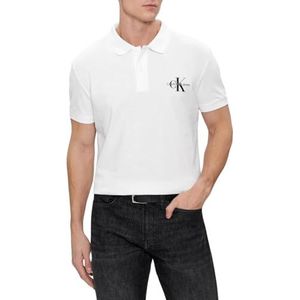 Calvin Klein Jeans Heren Monologo Polo S/S, Helder Wit, XL grote maten