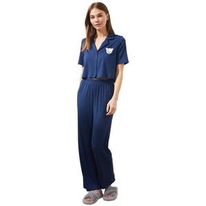 Trendyol Blue Camisole gebreide pyjama voor dames, Blauw, S